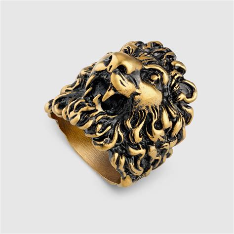 gucci lion ring on hand|used gucci lion ring.